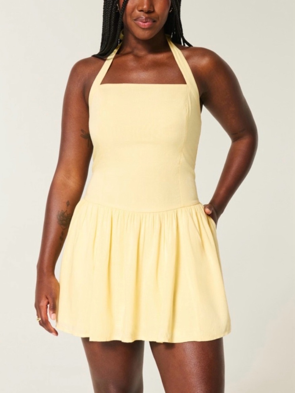 Holster halter mini dress